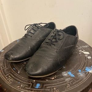 preppy black Oxford flats